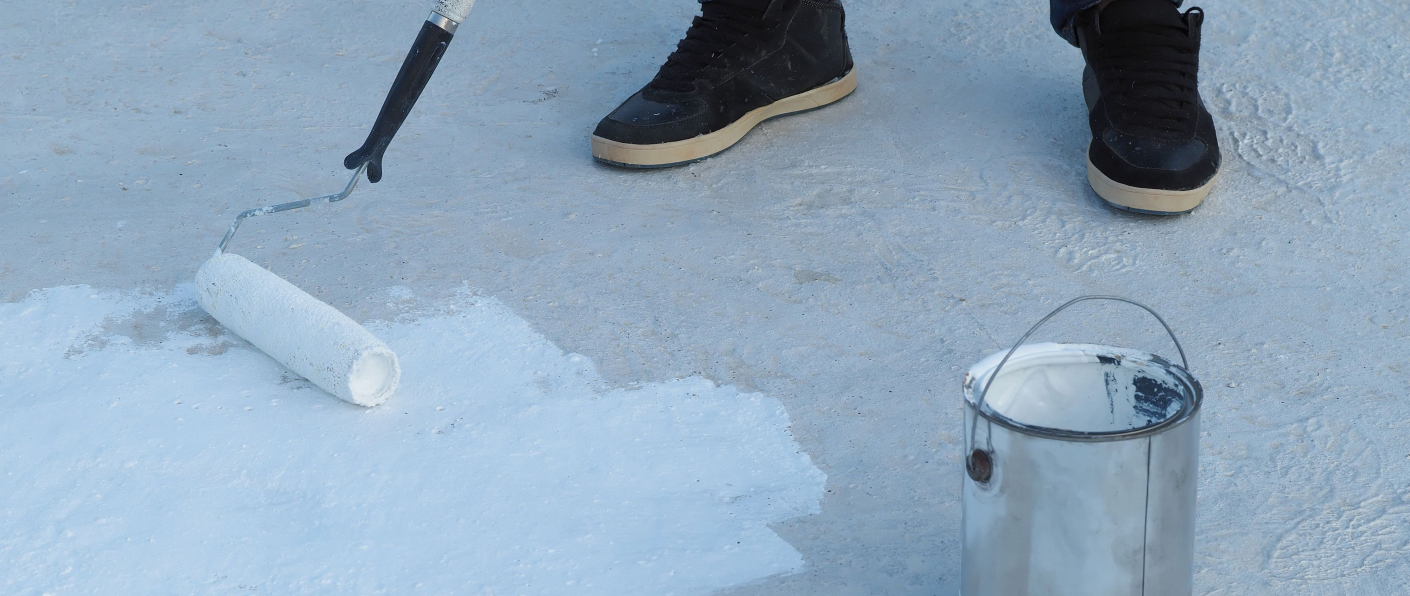 Waterproofing chemical application on concrete roof surface
